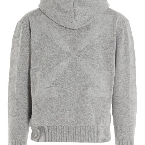 Off-White Diag Arrow Cashmere Hoodie Grey Medium Brand New