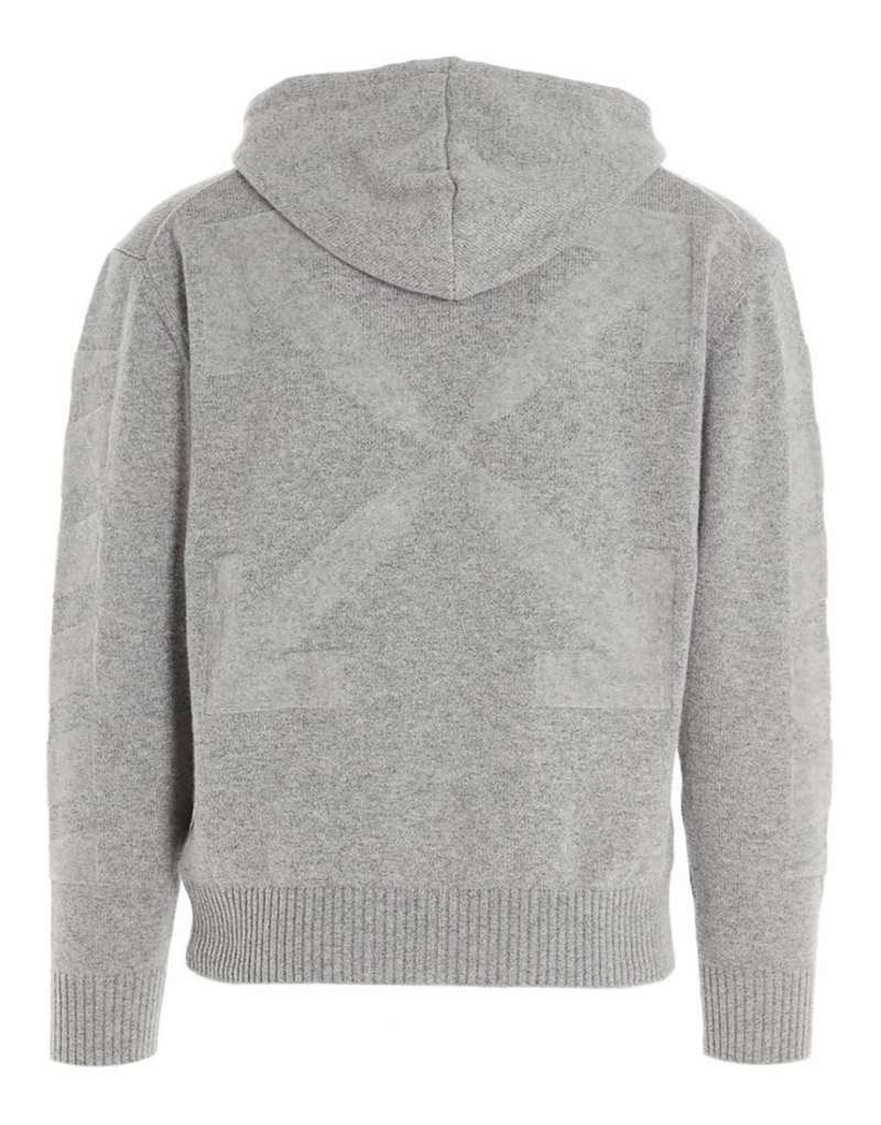 Off-White Diag Arrow Cashmere Hoodie Grey Medium Brand New