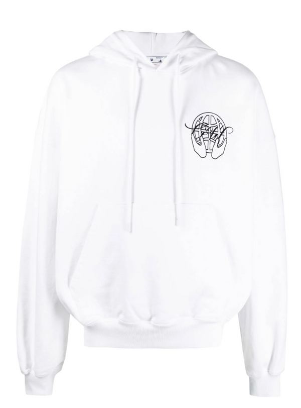 Off-White Hand Arrow Boxy Hoodie White Large Brand New