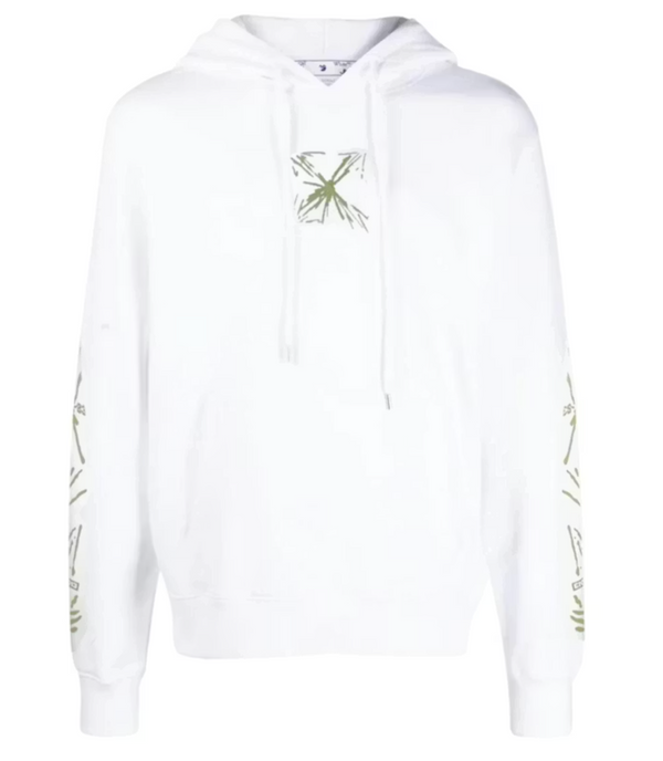 Off-White Splash Arrow Skate Hoodie White Beige Large Brand New