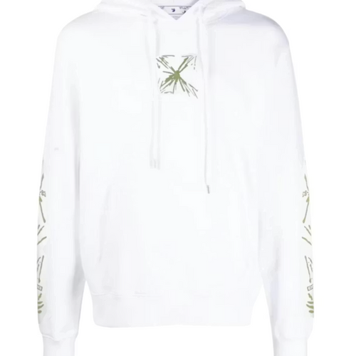 Off-White Splash Arrow Skate Hoodie White Beige Large Brand New