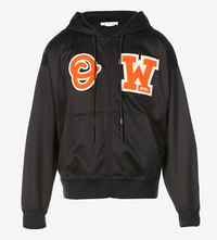 Off-White Patch Skate Zip Hoodie Black Orange Medium Brand New