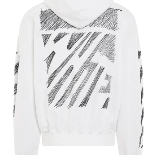 Off-White Scribble Diag Boxy Hoodie White Large Brand New