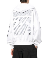 Off-White Scribble Diag Boxy Hoodie White Large Brand New