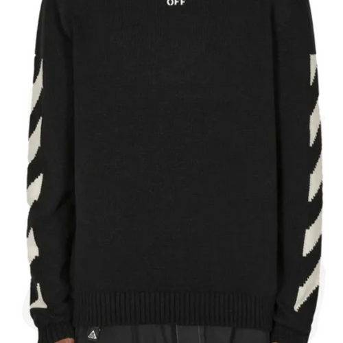 Off-White Diag Arrow Knit Crewneck Black Large Brand New