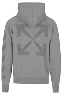 Off-White Diag Arrow Knit Hoodie Grey Small Brand New