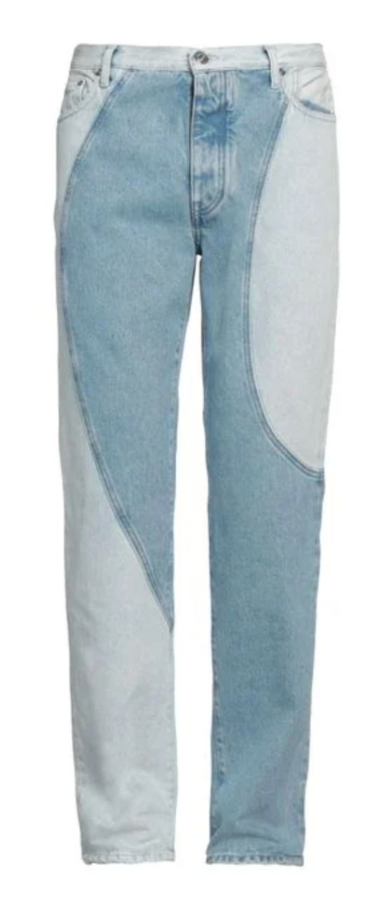 Off-White Organic Block Western Jeans Medium Blue 30 Brand New