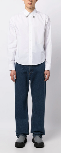 Off-White Straight Point Collar Shirt White Medium Brand New