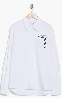 Off-White Diagonal Pocket Button Up Shirt White Large Brand New