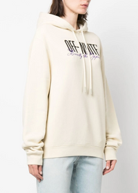 Off-White Womens Big Logo Opposite Print Hoodie Beige Medium Brand New