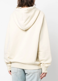 Off-White Womens Big Logo Opposite Print Hoodie Beige Medium Brand New