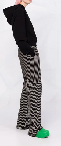 Off-White Womens Off Stamp Cropped Hoodie Black Large Brand New