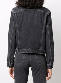 Off-White Meteor Denim Jacket Dark Grey 36 Brand New