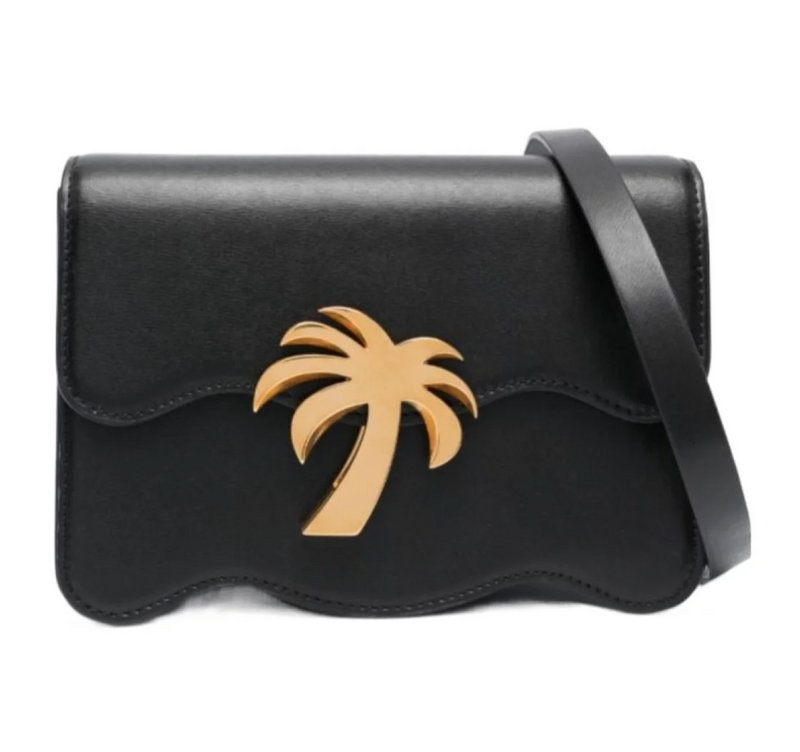 Palm Angels Gold Logo Plaque Mini Crossbody Bag (MSRP: $1,350)