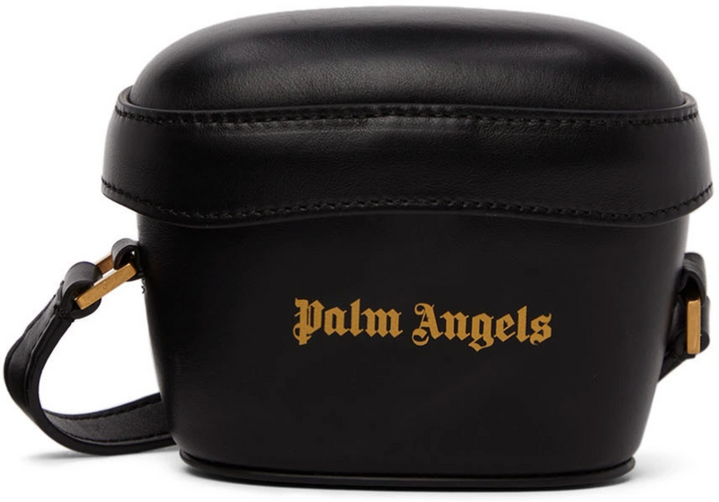 Palm Angels Black & Gold Mini Padlock Shoulder Bag (MSRP: $525.00)
