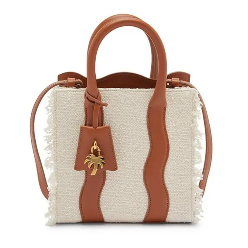 Palm Angels Mini Palm Beach Brown/White Tote Bag (MSRP: $760)