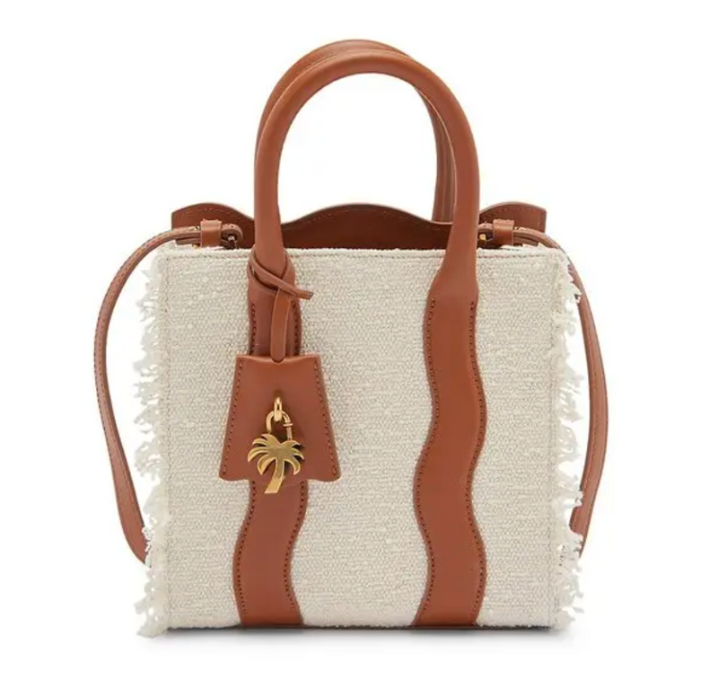 Palm Angels Mini Palm Beach Brown/White Tote Bag (MSRP: $760)