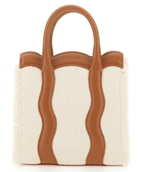 Palm Angels Mini Palm Beach Brown/White Tote Bag (MSRP: $760)