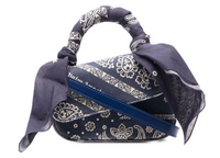 Palm Angels Mini Blue Bandana Crash Hand Bag (MSRP: $705.00)