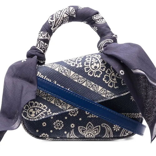 Palm Angels Mini Blue Bandana Crash Hand Bag (MSRP: $705.00)