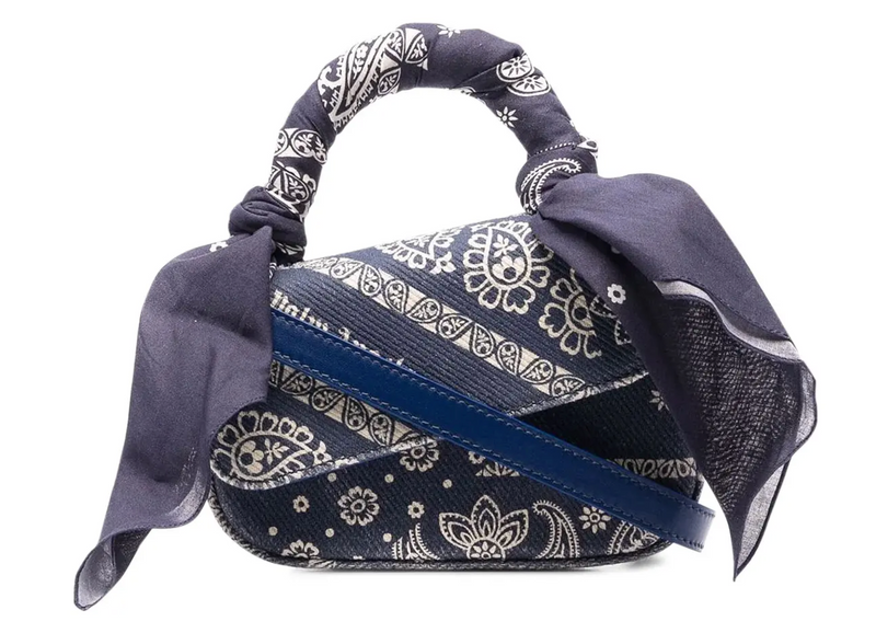 Palm Angels Mini Blue Bandana Crash Hand Bag (MSRP: $705.00)