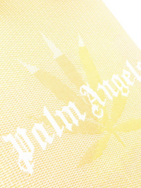 Palm Angels Weed Rafia Shopper Yellow/White Tote Bag (MSRP: $600)