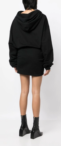 Off-White Womens For All Hooded Sweatdress Black Medium Brand New