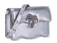 Palm Angels Metallic Silver Leather Micro Crossbody Bag (MSRP: $740)