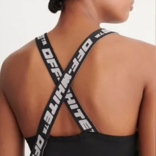 Off-White Womens Logo Band Tank Dress Black 36 Brand New