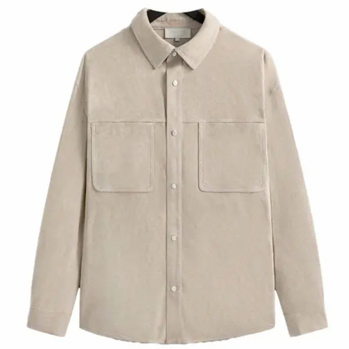 Kith Suede Heavyweight Apollo Shirt "Grain Grey" Size Medium