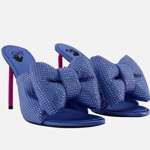 Off-White Womens Strass Bow Pop Allen Mule Blue Fuchsia 36 Brand New