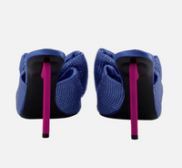 Off-White Womens Strass Bow Pop Allen Mule Blue Fuchsia 37 Brand New