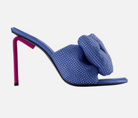 Off-White Womens Strass Bow Pop Allen Mule Blue Fuchsia 37 Brand New