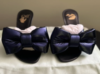 Off-White Womens H-Day Glitter Bow Allen Mule Blue 36 Brand New