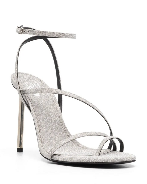 Off-White Womens Allen Glitter 110mm Leather Sandals 36 Brand New