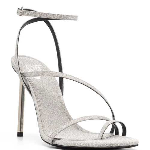 Off-White Womens Allen Glitter 110mm Leather Sandals 36 Brand New