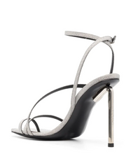 Off-White Womens Allen Glitter 110mm Leather Sandals 36 Brand New