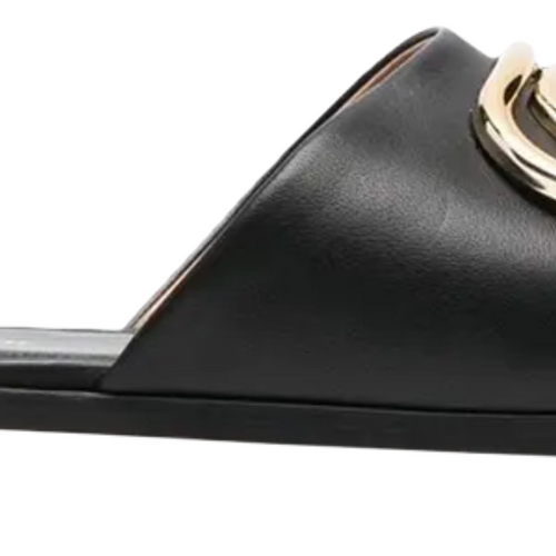 Off-White Womens Gold Paperclip Nappa Slider Black Gold 36 Brand New