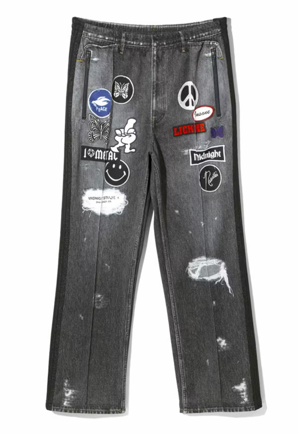 Needles X Midnight Studios Black Wash Track Pants Size XL