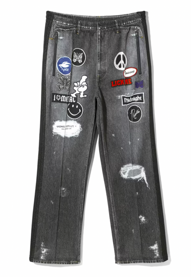Needles X Midnight Studios Black Wash Track Pants Size XL
