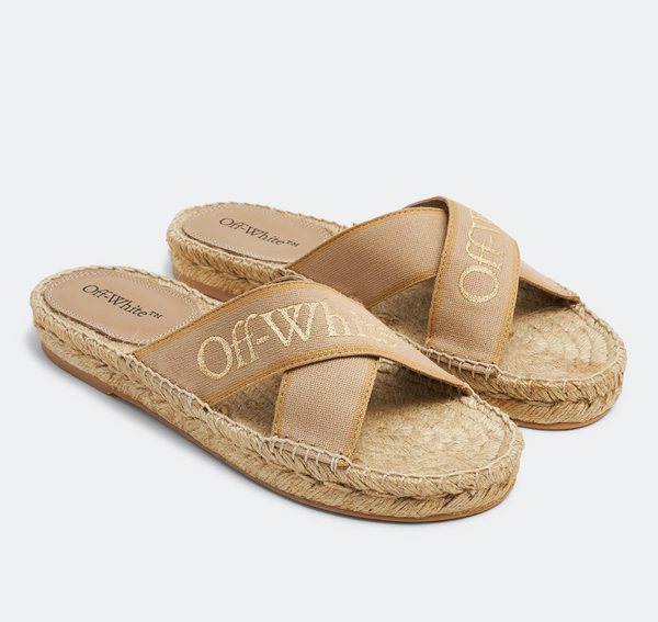 Off-White Bookish Criss-Cross Espadrille Sandals 36 Brand New