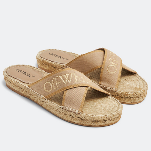 Off-White Bookish Criss-Cross Espadrille Sandals 36 Brand New