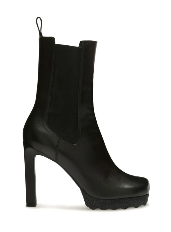 Off-White Womens Calf Sponge High Chelsea Boot Black 36 Brand New