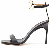 Off-White Womens Gold Paperclip Leather High Sandal 36 Brand New