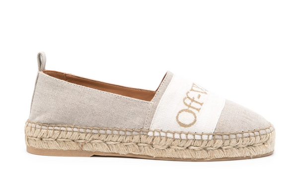 Off-White Womens Bookish Canvas Espadrilles Beige 37 Brand New