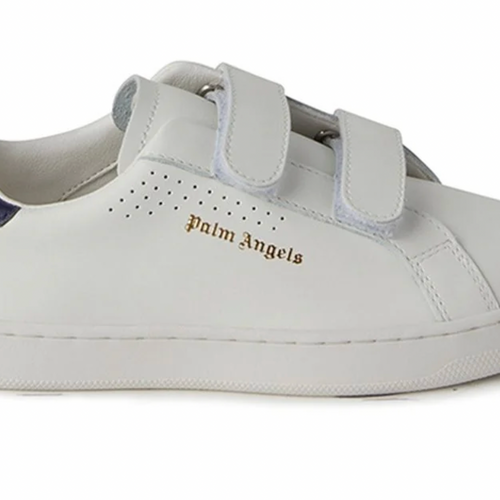Palm Angels Boy's Palm 1 Velcro Strapped White/Navy Sneakers Size 24 (7C)