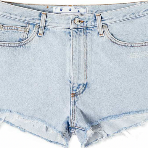 OFF-WHITE Women's Corporate Blue/White Denim Shorts Size 25