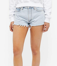 OFF-WHITE Women's Corporate Blue/White Denim Shorts Size 25