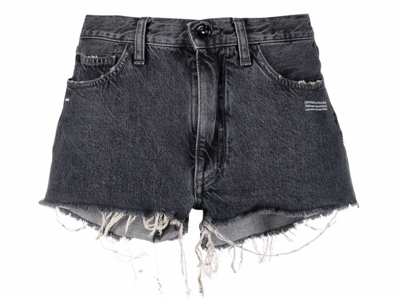 OFF-WHITE Women's Corporate Dark Grey Shorts Size 26