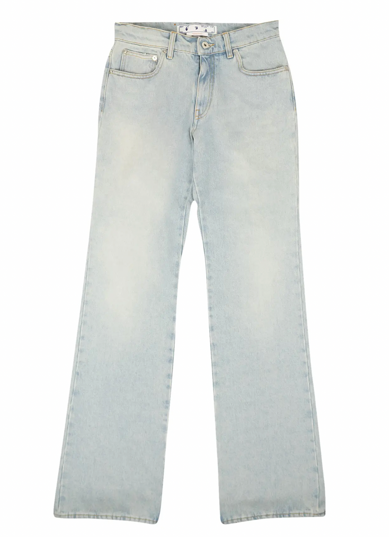 OFF-WHITE Women's Bleach Baby Baggy Chino Light Blue Jeans Size 26